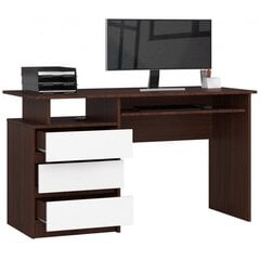 Työpöytä NORE CLP, tummanruskea / valkoinen hinta ja tiedot | Tietokonepöydät ja työpöydät | hobbyhall.fi