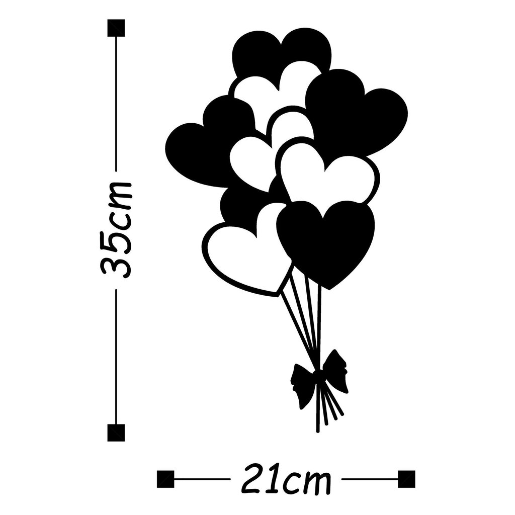 Balloons seinäkoriste, metalli, 39 x 55 cm hinta ja tiedot | Sisustustuotteet | hobbyhall.fi