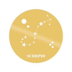 Metallinen seinäkoriste Scorrpio Horoscope Gold, 48x48 cm hinta ja tiedot | Sisustustuotteet | hobbyhall.fi