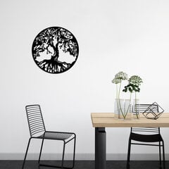 Metallinen seinäkoriste Tree Black, 60x60 cm hinta ja tiedot | Sisustustuotteet | hobbyhall.fi