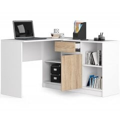 Kirjoituspöytä NORE B-17, valkoinen/ruskea. hinta ja tiedot | Tietokonepöydät ja työpöydät | hobbyhall.fi