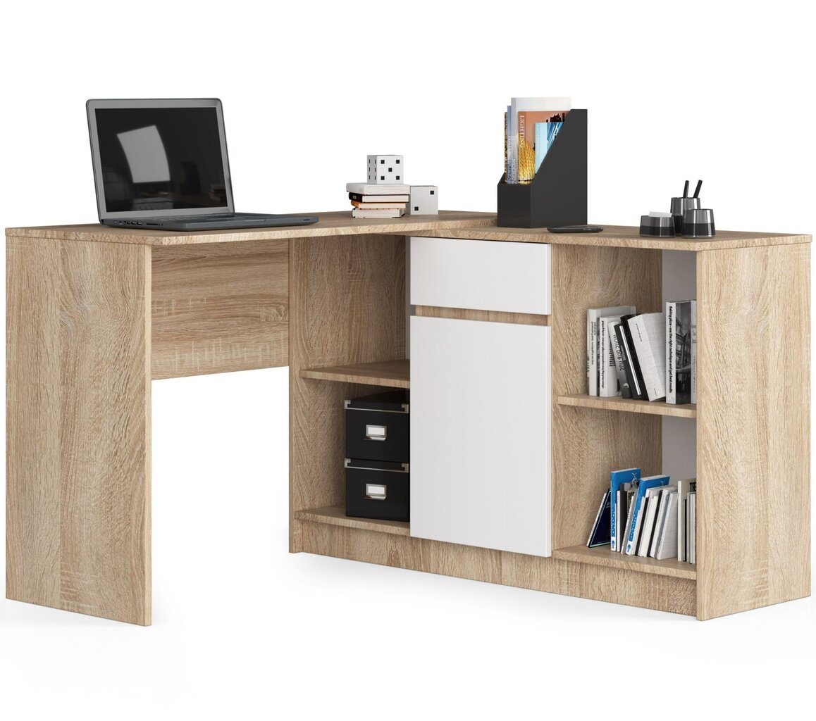Työpöytä NORE B-17, vaaleanruskea / valkoinen. hinta ja tiedot | Tietokonepöydät ja työpöydät | hobbyhall.fi