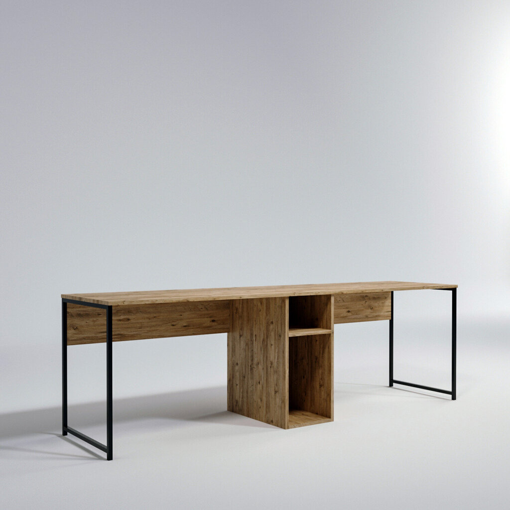 Kirjoituspöytä Kalune Design 570 Ikili, ruskea/musta hinta ja tiedot | Tietokonepöydät ja työpöydät | hobbyhall.fi