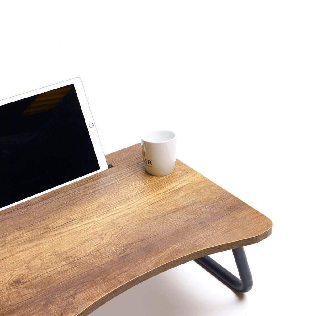 Kannettavan tietokoneen pöytä Kalune Design Sehpa, ruskea/musta hinta ja tiedot | Tietokonepöydät ja työpöydät | hobbyhall.fi