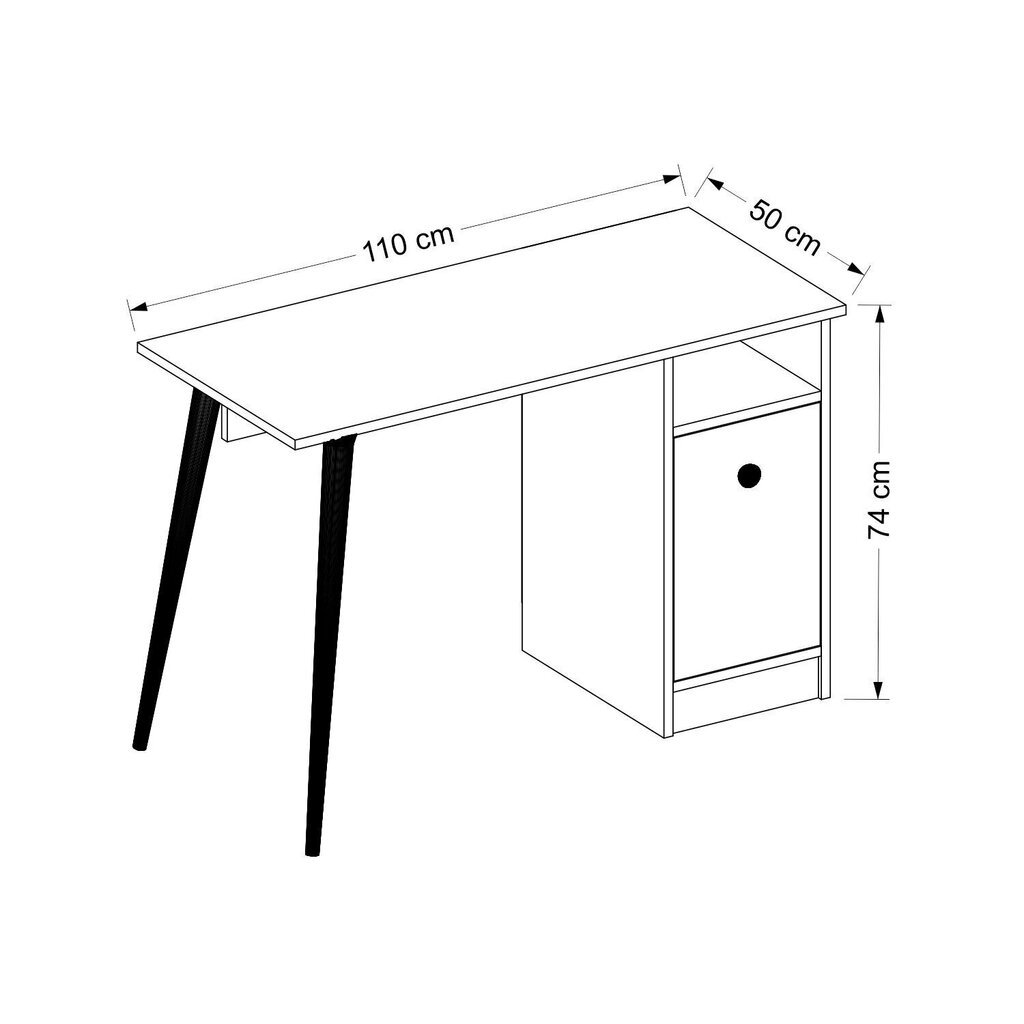 Kalune Design Cannas kirjoituspöytä, valkoinen hinta ja tiedot | Tietokonepöydät ja työpöydät | hobbyhall.fi