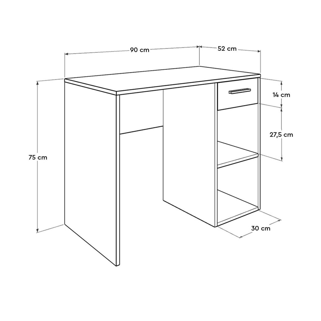 Kirjoituspöytä Kalune Design CMS-505-BB-1, valkoinen hinta ja tiedot | Tietokonepöydät ja työpöydät | hobbyhall.fi