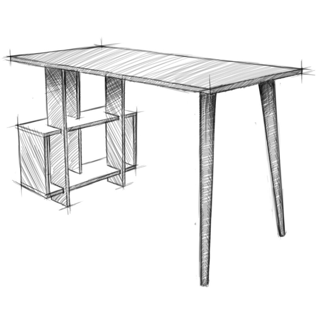 Kirjoituspöytä Kalune Design Lagomood Side, ruskea/valkoinen hinta ja tiedot | Tietokonepöydät ja työpöydät | hobbyhall.fi