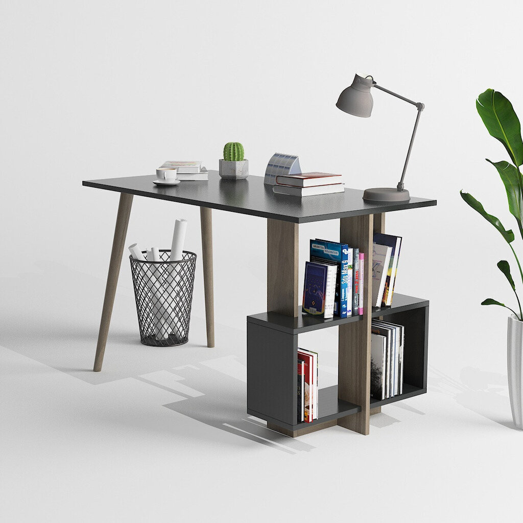 Kirjoituspöytä Kalune Design Lagomood Side, ruskea/harmaa hinta ja tiedot | Tietokonepöydät ja työpöydät | hobbyhall.fi