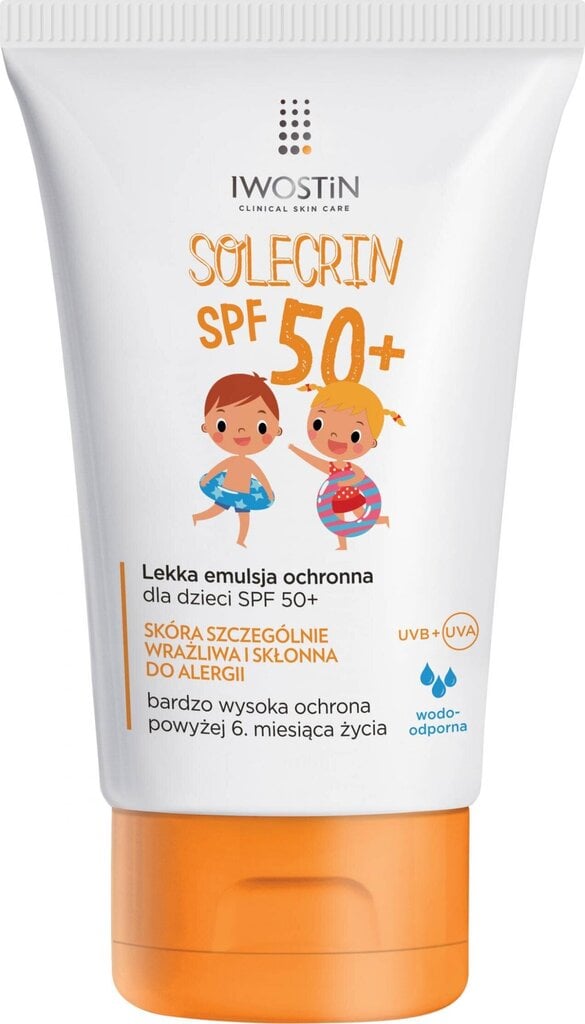 Lasten aurinkosuojaemulsio Iwostin Solecrin SPF50, 100 ml hinta ja tiedot | Aurinkovoiteet | hobbyhall.fi