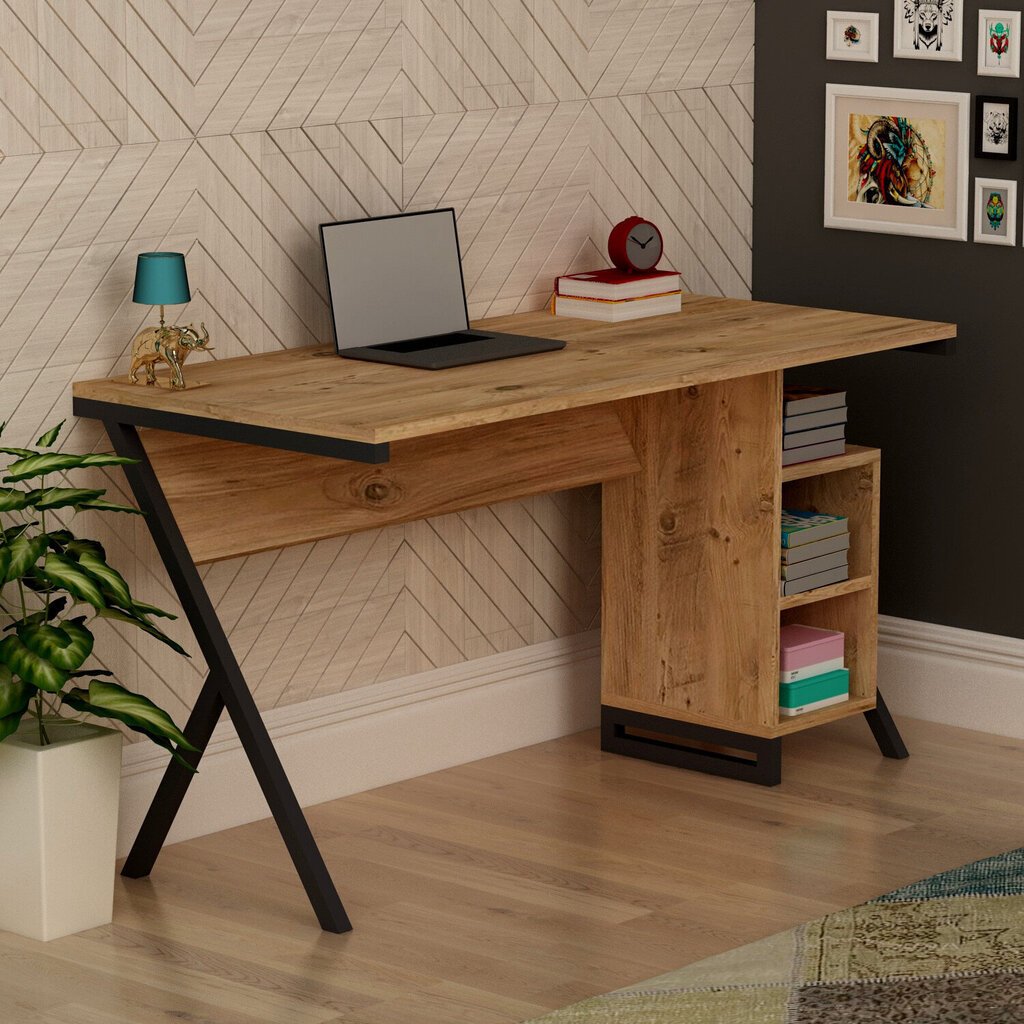 Kalune Design Nero Työpöytä, ruskea/musta hinta ja tiedot | Tietokonepöydät ja työpöydät | hobbyhall.fi