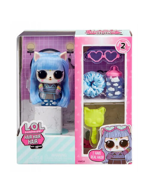 Lelulaatikko LOL Surprise! Hair Hair Hair - Pets - Series 2 - Blue hinta ja tiedot | Tyttöjen lelut | hobbyhall.fi