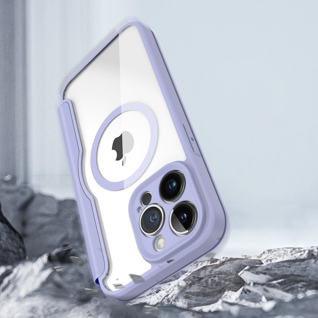 Puhelinkuori Dux Ducis Skin X Pro Case iPhone 14 Pro Max Magnetic MagSafe Flip Case, liila hinta ja tiedot | Puhelimen kuoret ja kotelot | hobbyhall.fi