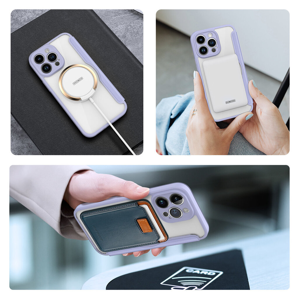 Puhelinkuori Dux Ducis Skin X Pro Case iPhone 14 Pro Max Magnetic MagSafe Flip Case, liila hinta ja tiedot | Puhelimen kuoret ja kotelot | hobbyhall.fi