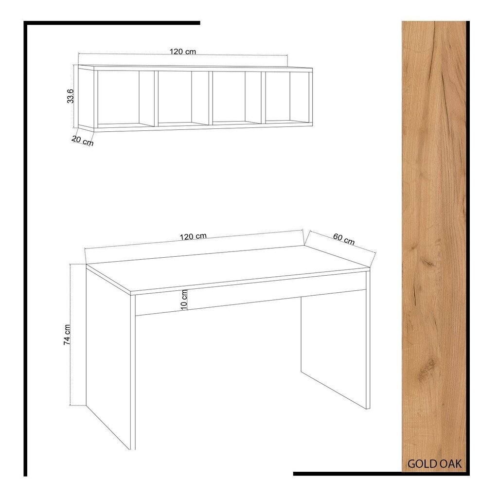 Kirjoituspöytä Kalune Design Ertel, ruskea / valkoinen hinta ja tiedot | Tietokonepöydät ja työpöydät | hobbyhall.fi