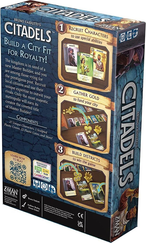 Lautapeli Z-Man Games Citadels Revised, EN hinta ja tiedot | Lautapelit ja älypelit | hobbyhall.fi