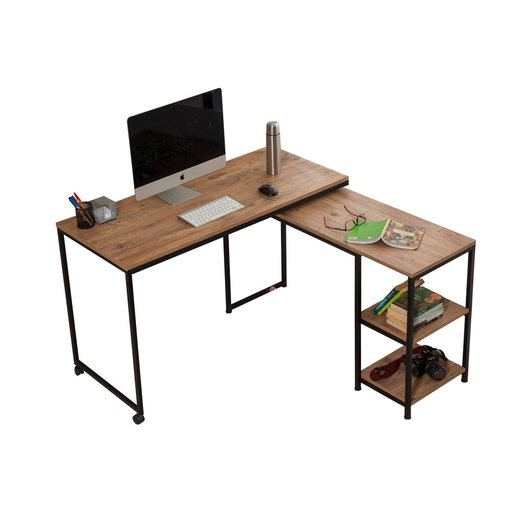 Kalune Design Bera,Työpöytä ruskea/musta hinta ja tiedot | Tietokonepöydät ja työpöydät | hobbyhall.fi