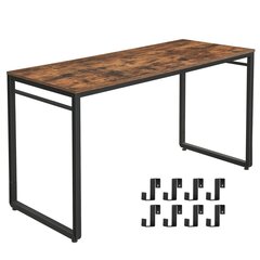 Kirjoituspöytä Songmics koukuilla, 140x60 cm, ruskea/musta hinta ja tiedot | Tietokonepöydät ja työpöydät | hobbyhall.fi
