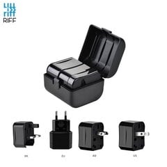 Riff Travel Power Socket 3in1 monisovitin UK 3-pin - Euro 2pin - USA (US) - Aasia + kantolaukku hinta ja tiedot | Adapterit | hobbyhall.fi