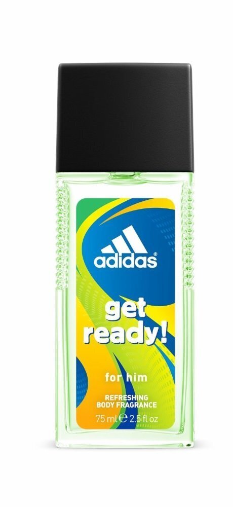 Spray deodorantti Adidas Get Ready!miehille 75 ml hinta ja tiedot | Miesten ihonhoito | hobbyhall.fi