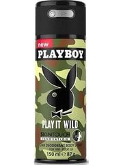 Spraydeodorantti Playboy Play It Wild miehille 150 ml hinta ja tiedot | Miesten ihonhoito | hobbyhall.fi