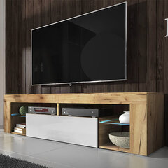 Tv-pöytä Hugo LED, ruskea/valkoinen hinta ja tiedot | TV-tasot | hobbyhall.fi