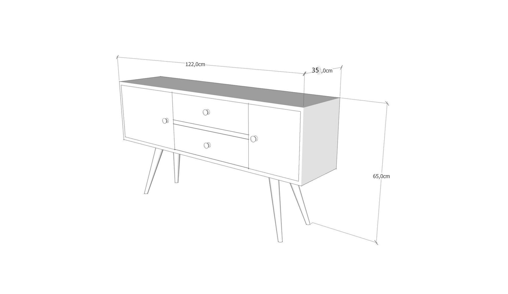 Tv-pöytä Kalune Design Odense, valkoinen/ruskea hinta ja tiedot | TV-tasot | hobbyhall.fi