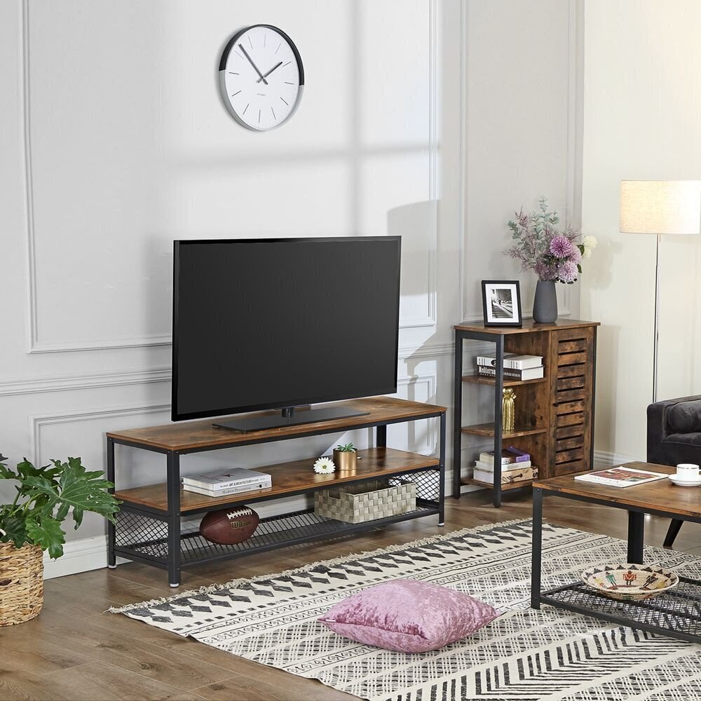 TV-taso 140x40x51,5 cm, ruskea/musta hinta ja tiedot | TV-tasot | hobbyhall.fi