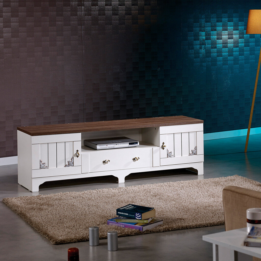 TV-pöytä Kalune Design Gazel 170Lk, valkoinen/ruskea hinta ja tiedot | TV-tasot | hobbyhall.fi