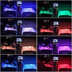 Auton RGB-nauha kaukosäätimellä varustettu sisävalaistus hinta ja tiedot | Sähköiset lisätarvikkeet | hobbyhall.fi