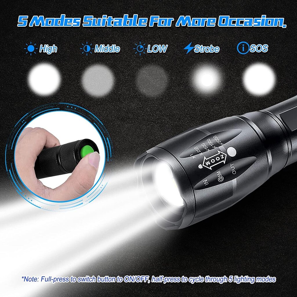 Ammattimainen Tactical Ladattava LED-UV-taskulamppu 2in1 hinta ja tiedot | Taskulamput ja valonheittimet | hobbyhall.fi
