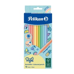 Värikynät Pelikan SOFT - pastellivärit, kuusikulmaiset, 12 väriä hinta ja tiedot | Taide- ja askartelutarvikkeet | hobbyhall.fi