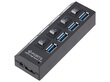 USB-jakaja kytkimillä 4X USB 3.0 hinta ja tiedot | Adapterit | hobbyhall.fi
