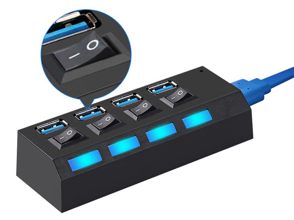 USB-jakaja kytkimillä 4X USB 3.0 hinta ja tiedot | Adapterit | hobbyhall.fi