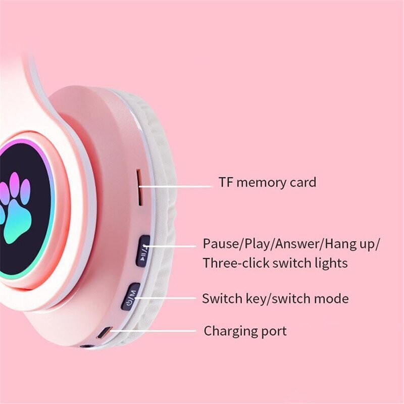 Langattomat Bluetooth-kuulokkeet "Cat Ears" LED hinta ja tiedot | Kuulokkeet | hobbyhall.fi