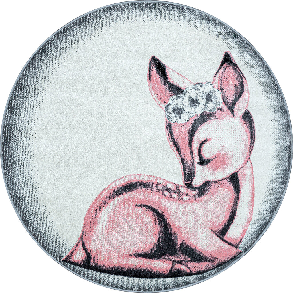 Pyöreä matto lastenhuoneeseen Ayyildiz Bambi Pink 0850, 120 x 120 cm hinta ja tiedot | Isot matot | hobbyhall.fi