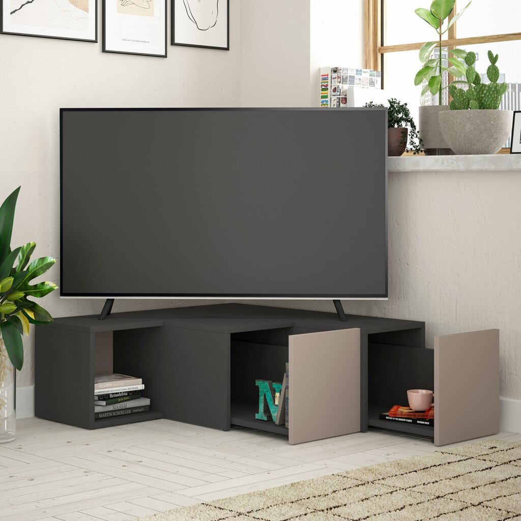 TV-taso Compact harmaa/vaaleanruskea hinta ja tiedot | TV-tasot | hobbyhall.fi