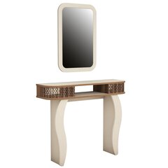 Pöytä- ja peilisetti Kalune Design 845, beige/ruskea hinta ja tiedot | Peilipöydät | hobbyhall.fi