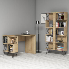 Pöytä kirjahyllyllä Kalune Design 845 (IV), musta/vaaleanruskea hinta ja tiedot | Tietokonepöydät ja työpöydät | hobbyhall.fi