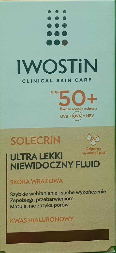 Kasvojen aurinkosuojaneste Iwostin Ultra Light SPF 50+, 40 ml hinta ja tiedot | Aurinkovoiteet | hobbyhall.fi