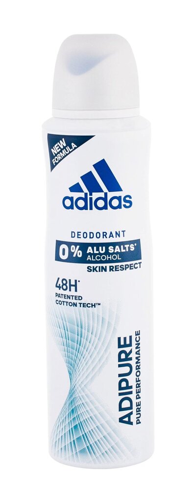 Adidas Adipure deodorantti naisille 150 ml. hinta ja tiedot | Naisten ihonhoito | hobbyhall.fi