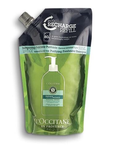 Shampoo täyttöpakkaus L'Occitane Purifying Freshness 500 ml hinta ja tiedot | Shampoot | hobbyhall.fi