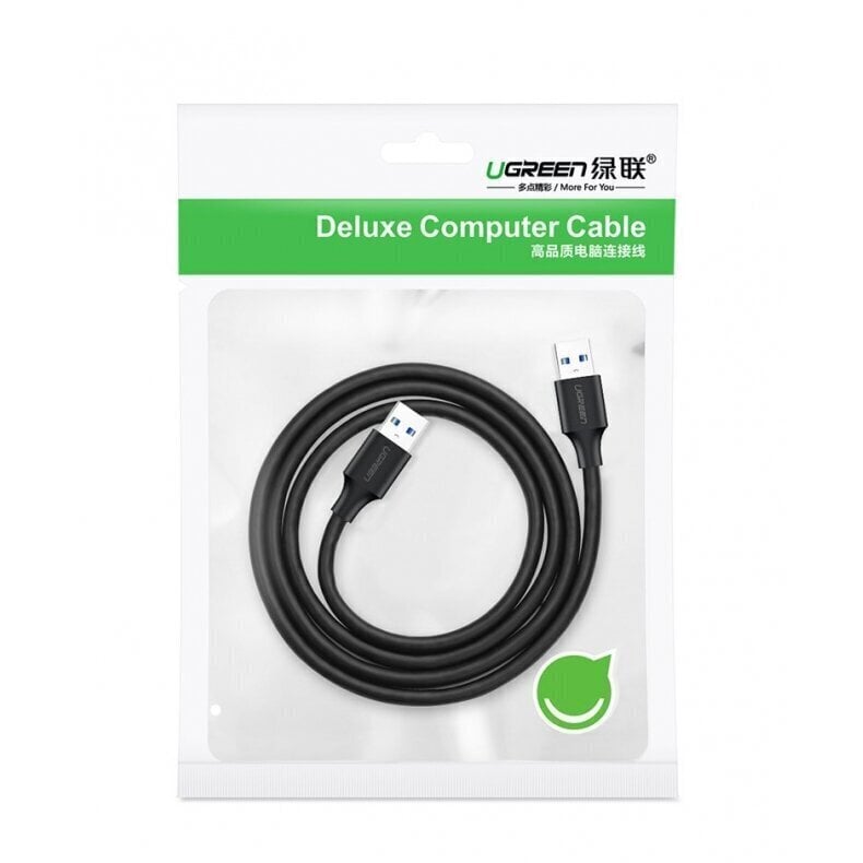 Kaapeli Ugreen USB 2.0 (male) - USB 2.0 (male) 0,5 m, musta, UGR392BLK hinta ja tiedot | Kaapelit ja adapterit | hobbyhall.fi