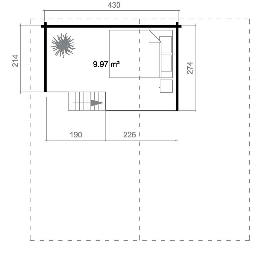 Kesämökki Missouri 22,7m² + makuukerros 10m² ja terassi 12m² hinta ja tiedot | Piharakennukset | hobbyhall.fi
