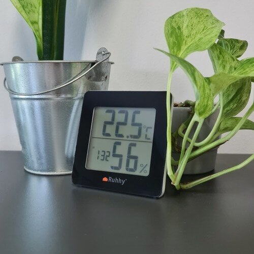 Lämpötila- ja kosteusmittari kellolla, päivämäärällä ja herätyskellolla hinta ja tiedot | Sääasemat, lämpö- ja kosteusmittarit | hobbyhall.fi
