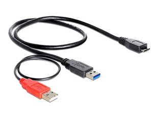 Delock USB 3.0 AM x2->BM Micro USB 20cm hinta ja tiedot | Kaapelit ja adapterit | hobbyhall.fi