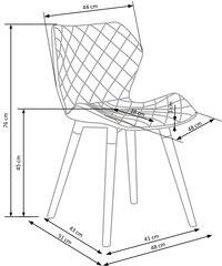 2 tuolia K277, valkoinen/harmaa hinta ja tiedot | Ruokapöydän tuolit | hobbyhall.fi