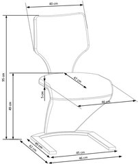 2kpl tuolin setti K307, harmaa/musta hinta ja tiedot | Ruokapöydän tuolit | hobbyhall.fi