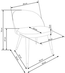 4 tuolin setti K315, harmaa/musta hinta ja tiedot | Ruokapöydän tuolit | hobbyhall.fi