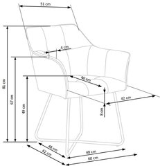 Halmar K377 2 tuolin setti, kerma hinta ja tiedot | Ruokapöydän tuolit | hobbyhall.fi