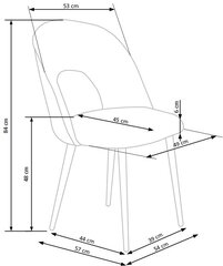 4 tuolin setti Halmar K384, vihreä/musta hinta ja tiedot | Ruokapöydän tuolit | hobbyhall.fi